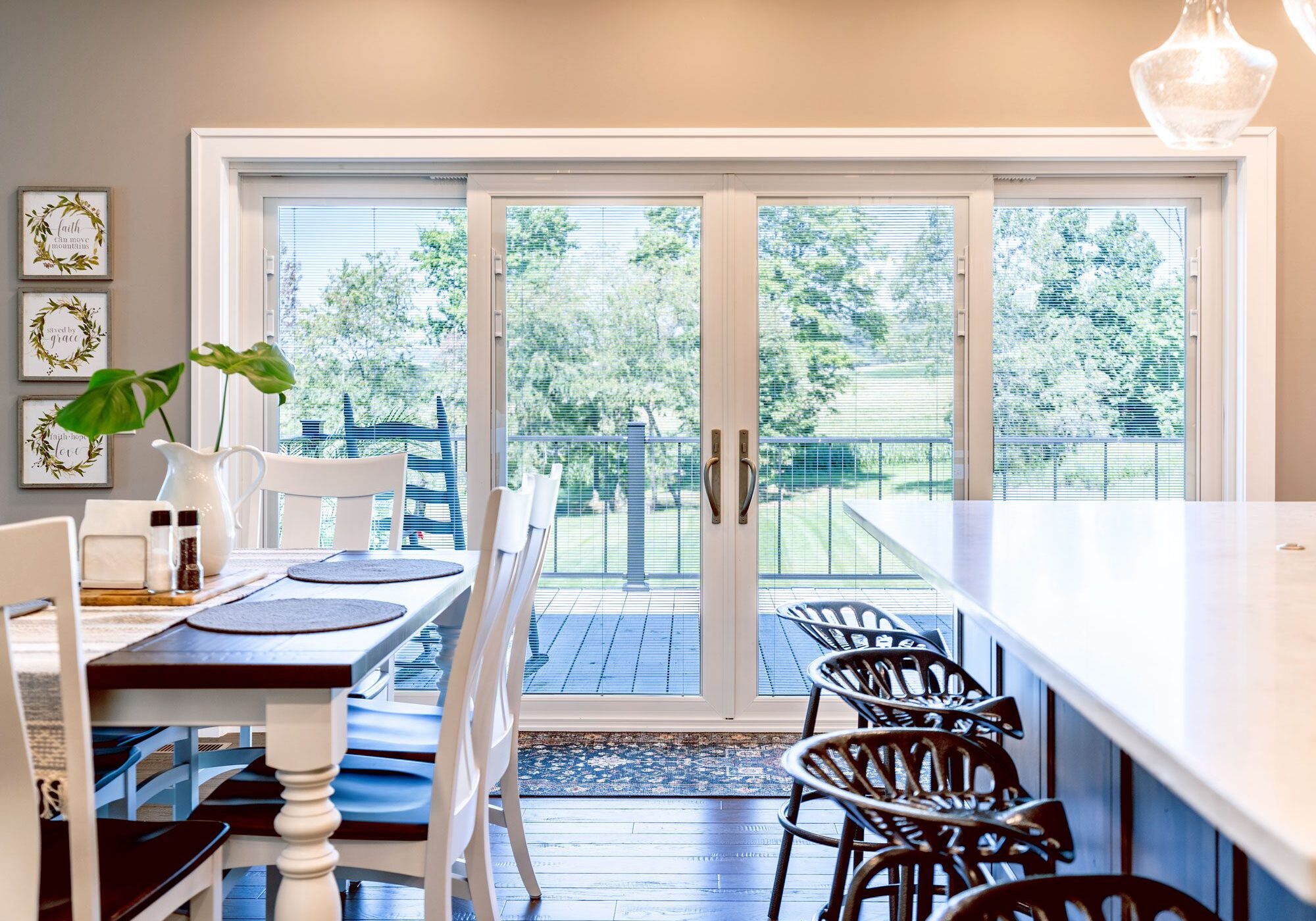 A dining room with chairs and tables in it